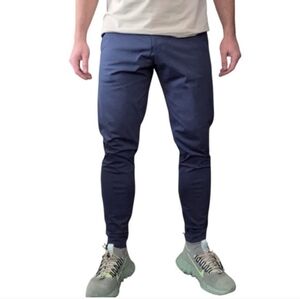 RHONE Slim Fit Commuter Jogger Pant Men's 34X30 Blue Ankle Zip Performance